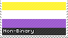 A nonbinary gender pride flag stamp.